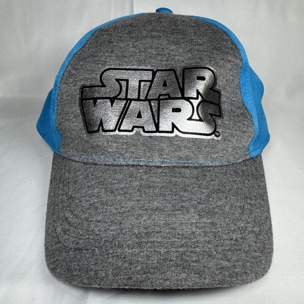 STAR WARS SNAPBACK HAT BLUE/GRAY SILVER LOGO ADJUSTABLE RETRO BASEBALL CAP YOUTH
